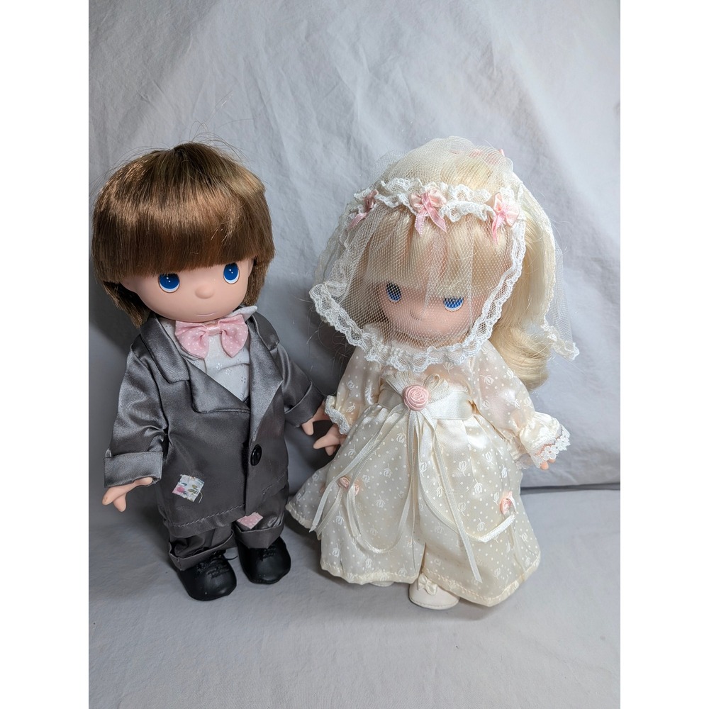 Precious Moments Wedding Doll Set Bride and Groom 12 Inch Vintage Vinyl Figures